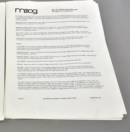 Moog-MP-201 User manual & v2.0 Addendum